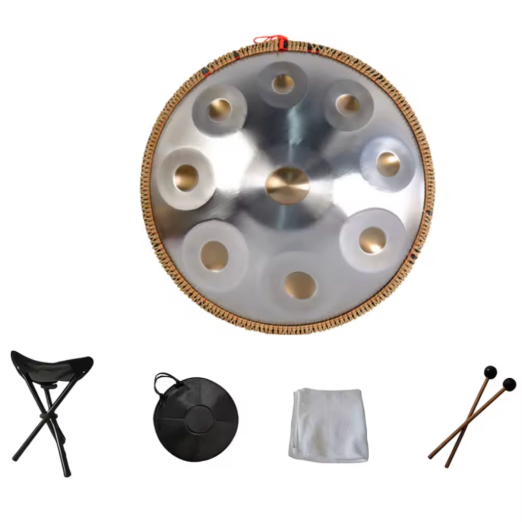 Handpan argenté et doré 9 notes